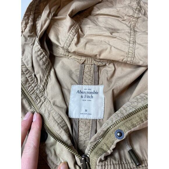 Abercrombie & Fitch Utility Field Cargo Khaki Full Zip Jacket size M Flaw - Picture 7 of 11